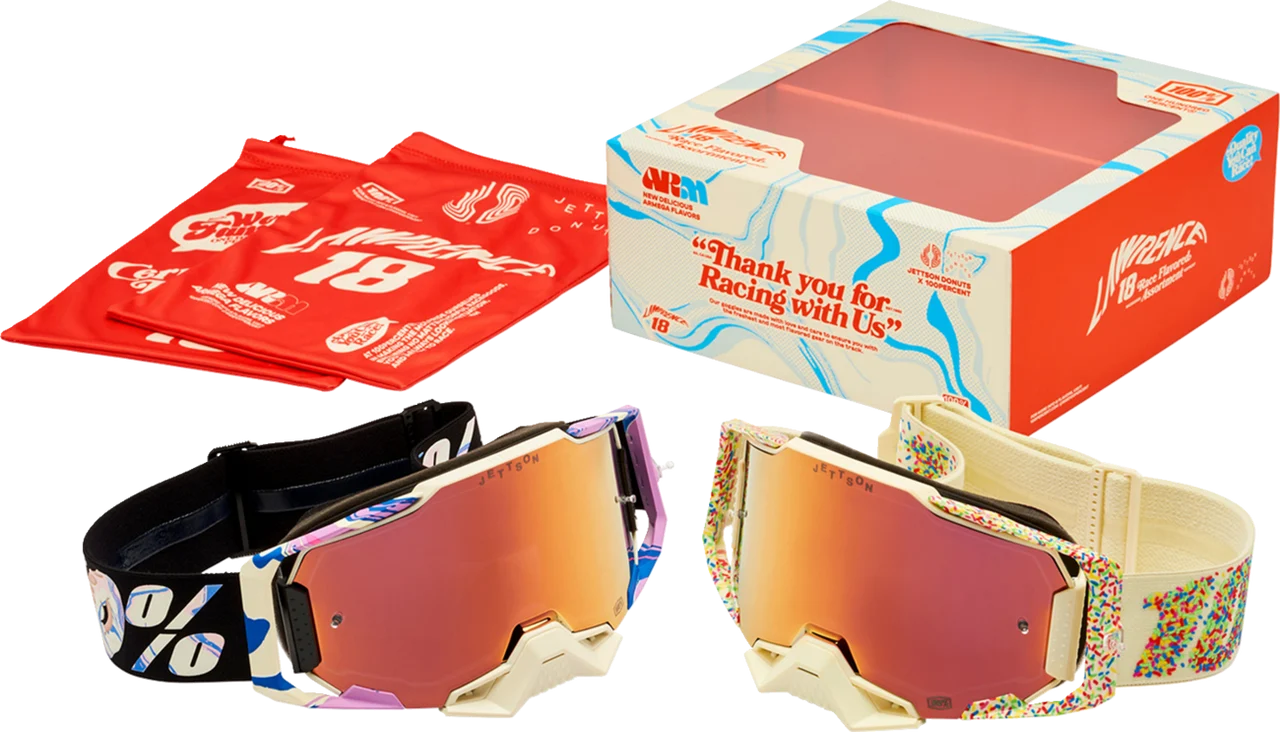 100% Jett Lawrence Special Release - 2 Pack Donuts Goggles - Mirror Pink Flash **LIMITED EDITION**