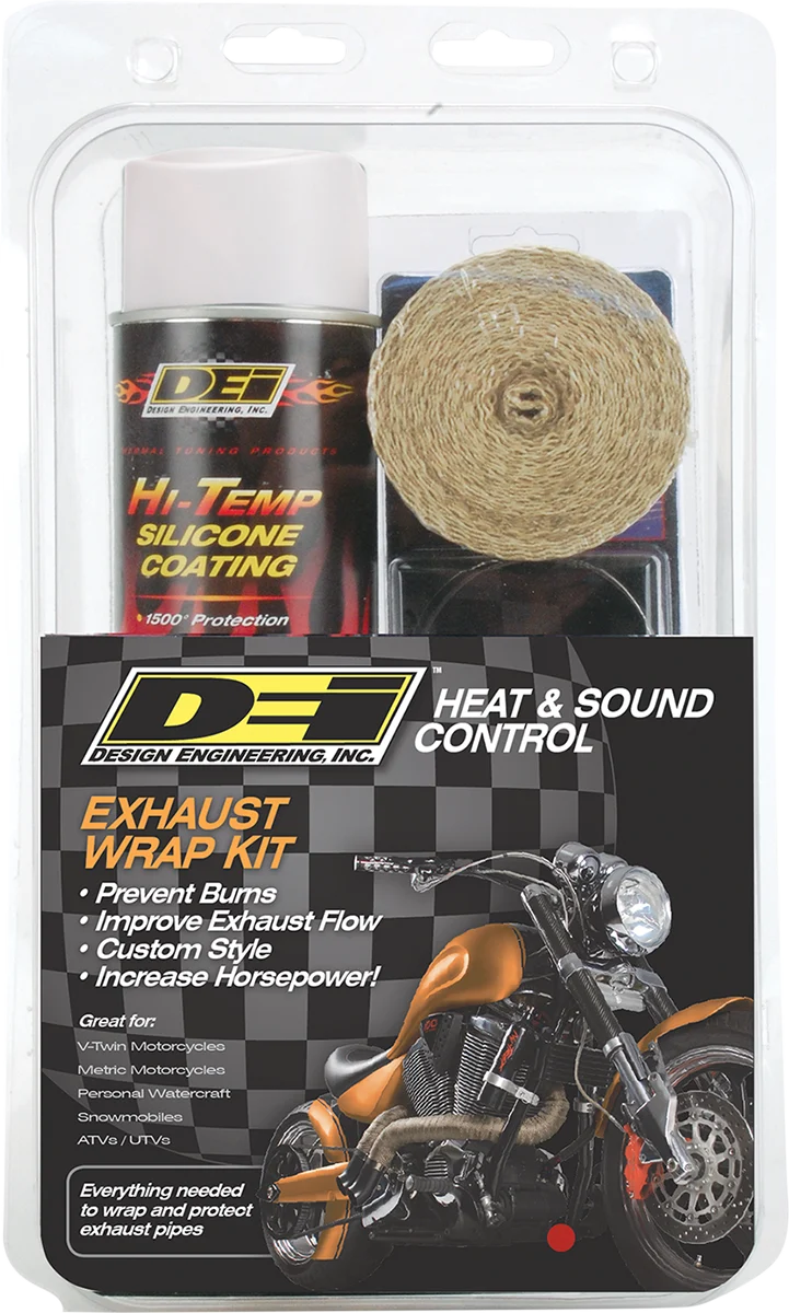 DEI Exhaust Wrap Kit - Tan Wrap w/ White HT Silicone Coating