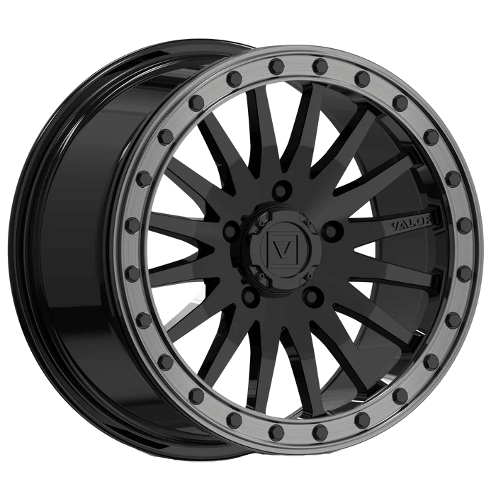 Valor V06 Gloss Black Beadlock Wheel - 15x8 5/114.3 +40mm