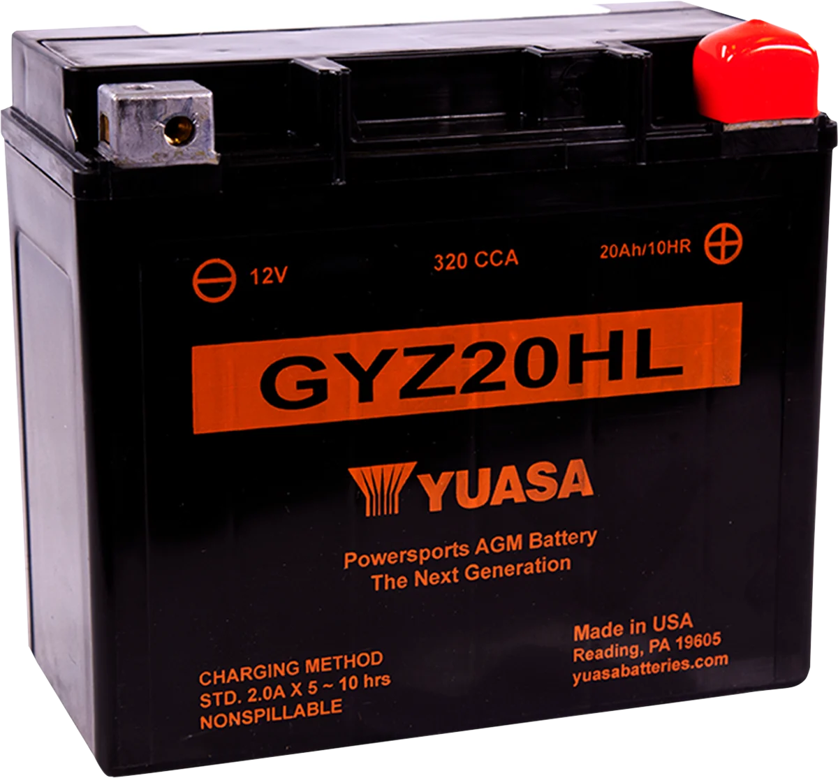 Yuasa GYZ Factory-Activated AGM Maintenance-Free Battery - GYZ20HL