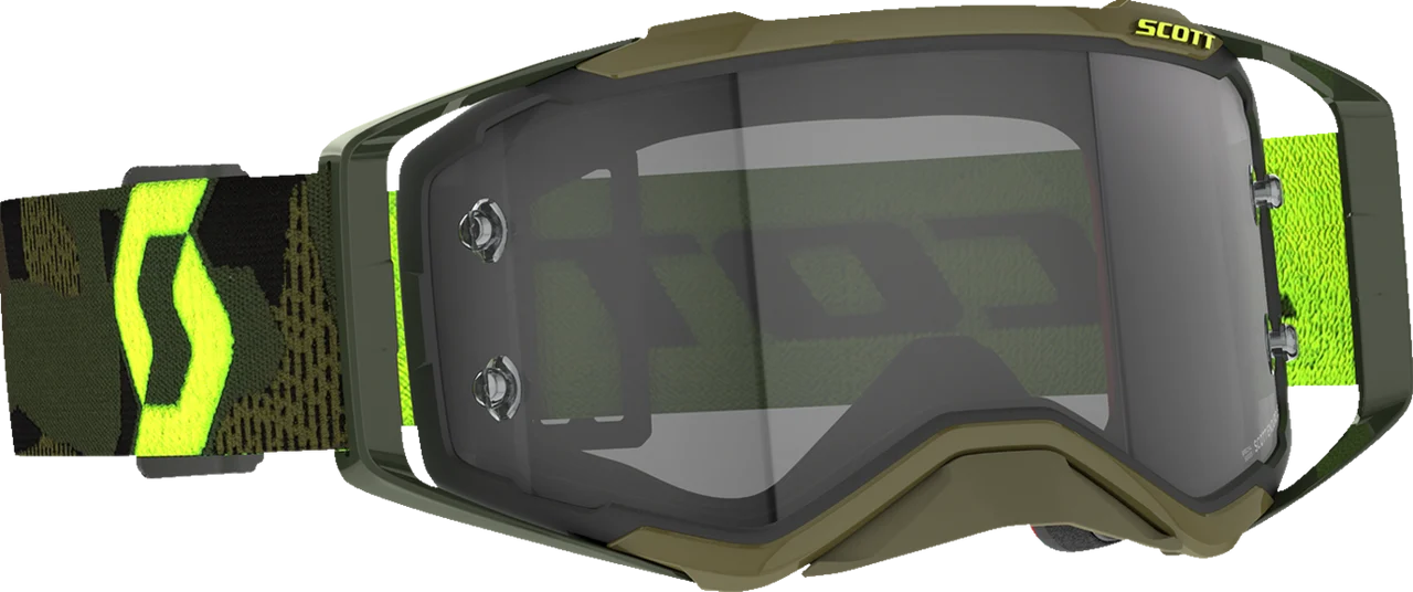 Scott Prospect Goggle - Khaki Green/Neon Yellow - Light Sensitive Gray