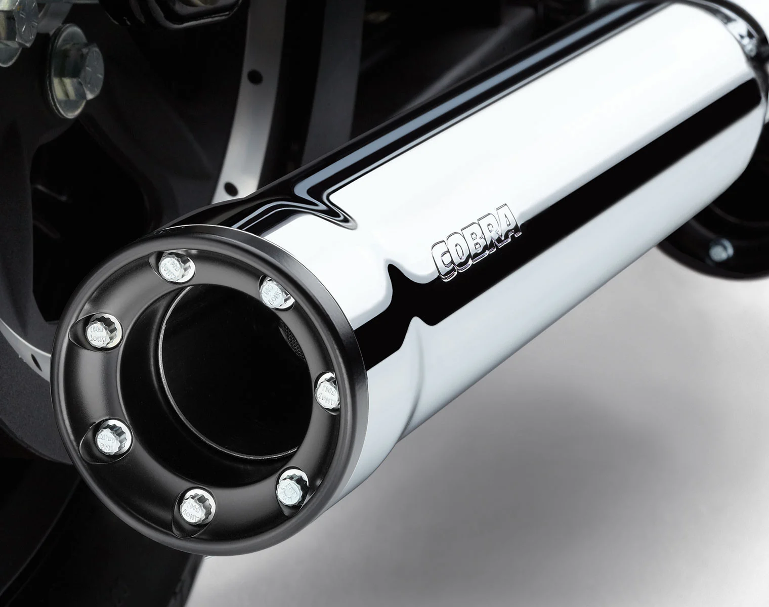 Cobra 3" Chrome Slip-On Mufflers w/Race-Pro Tips (6054)