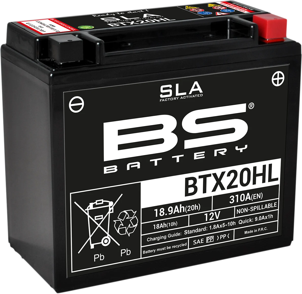 BS Battery SLA Factory- Activated AGM Maintenance-Free Battery - BTX20HL(YTX)