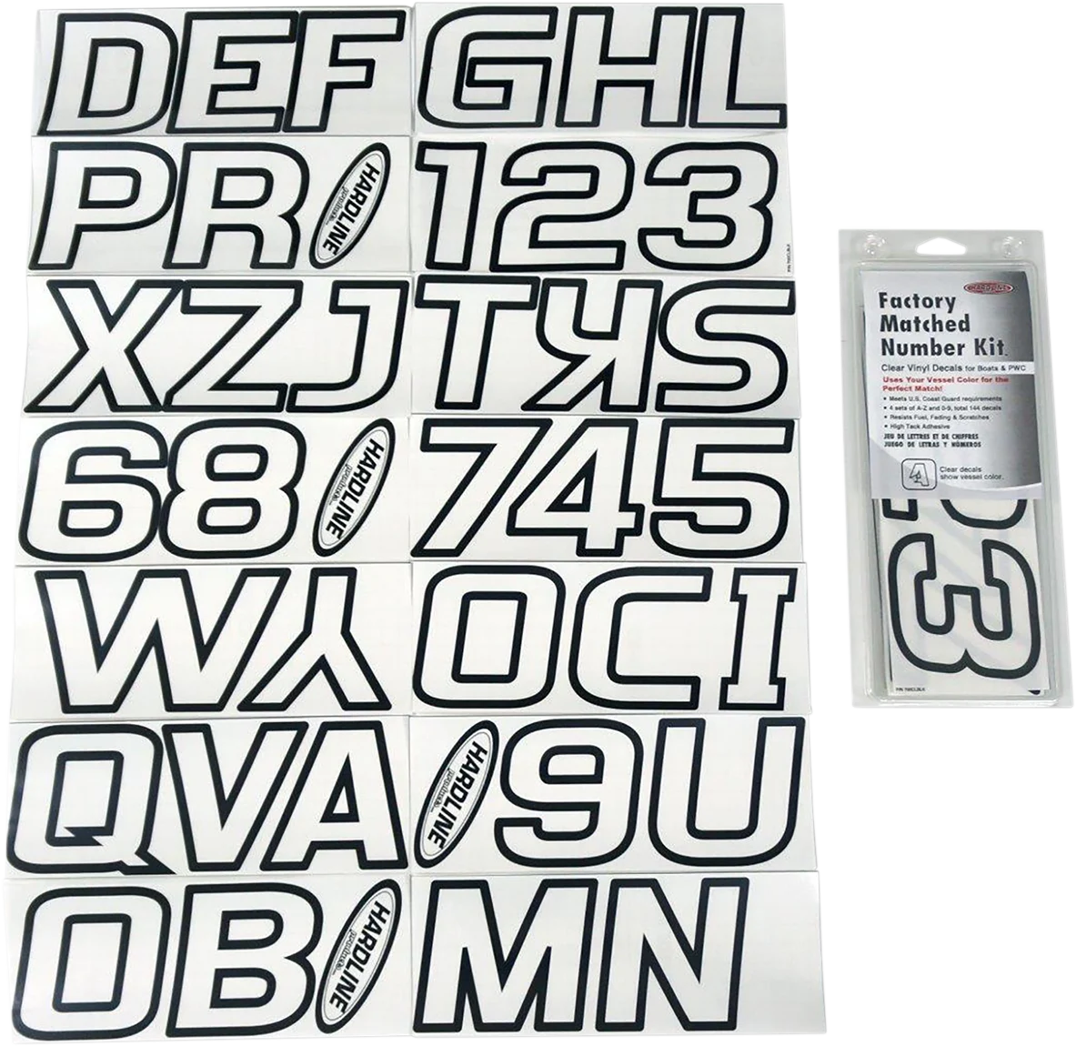 Hardline Watercraft I.D Kit Series 700 Clear Stickers