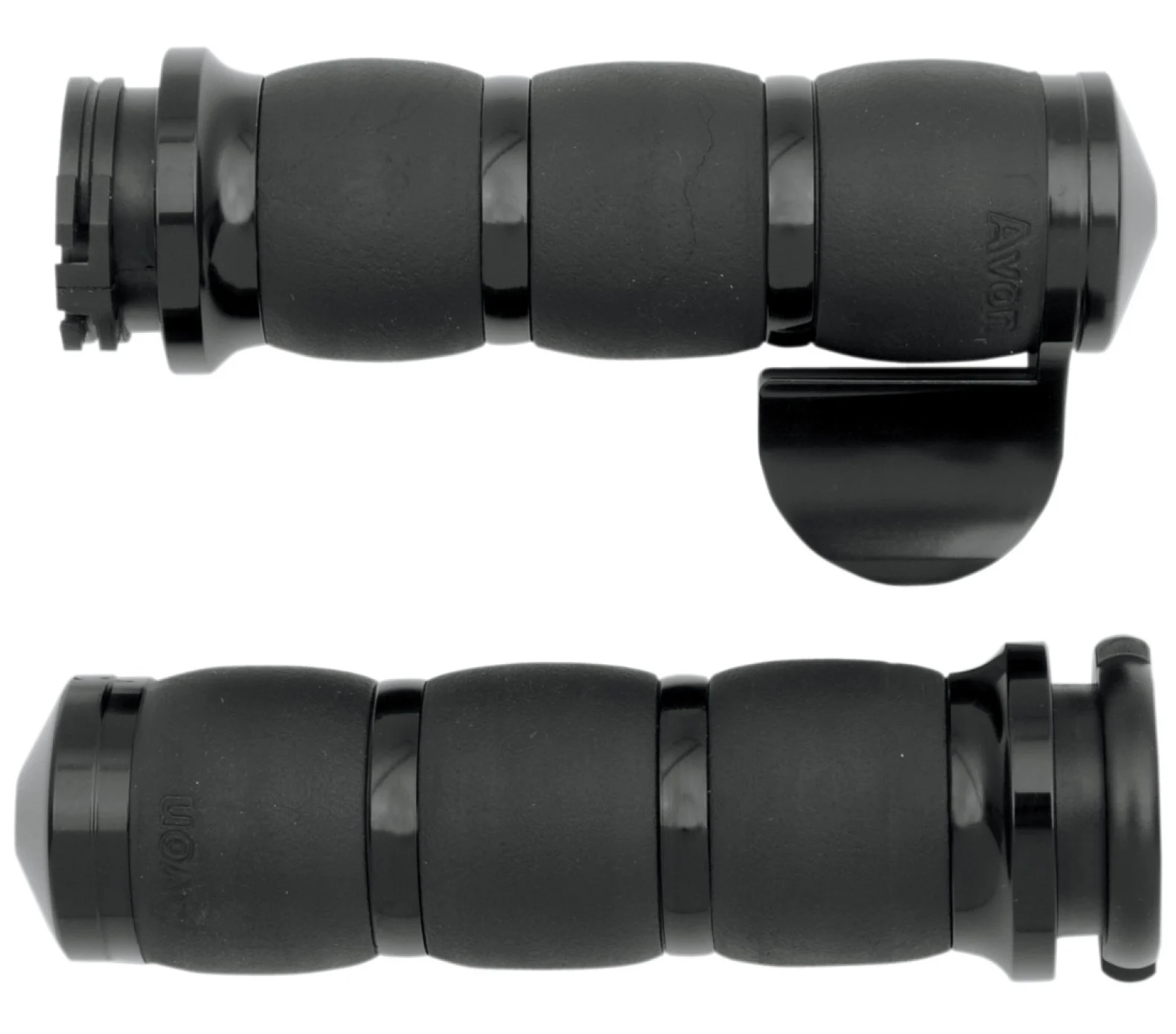 Avon Velvet Air Black Handlebar Grips w/Throttle Boss - Cable Type (AIR-96-BOSS)