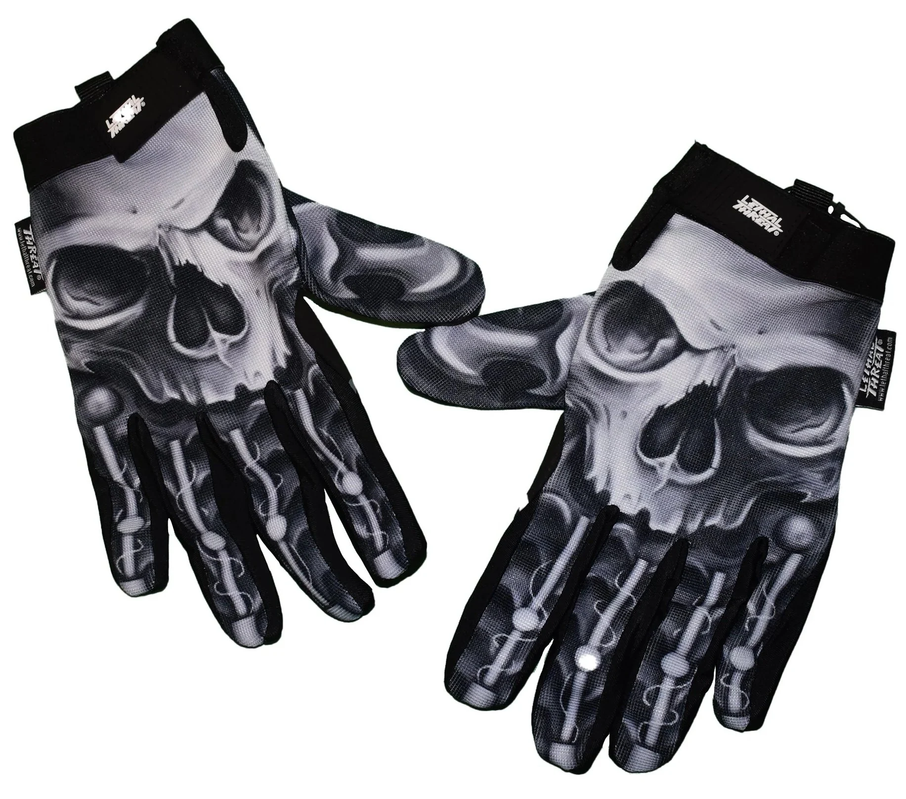 Lethal Threat Bio-Skull Mens Motorcycle Gloves