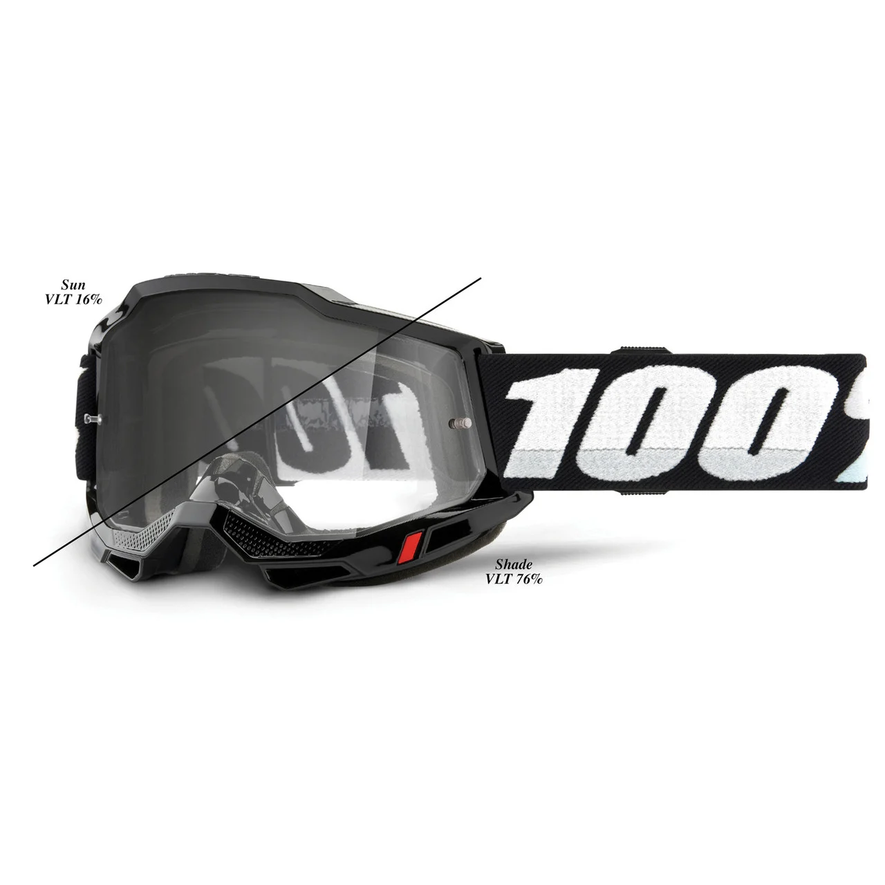 100% Accuri 2 OTG/UTV Black Goggles w/Photochromic Lens