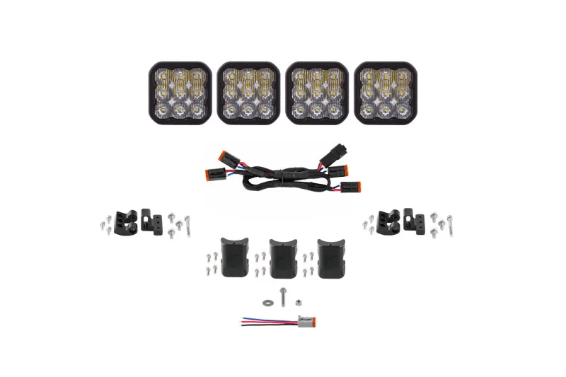 Diode Dynamics SS5 Sport Universal CrossLink 4-Pod Lightbar - White Driving