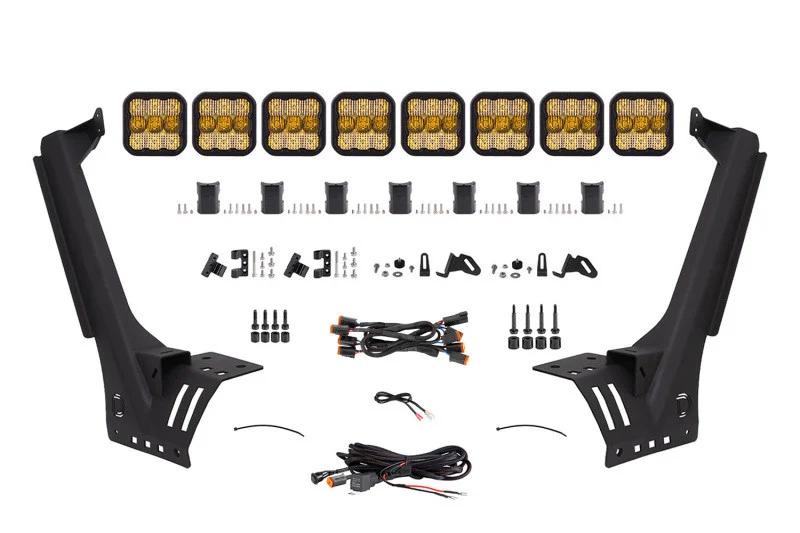 Diode Dynamics Jeep JL SS5 Sport CrossLink Windshield - Yellow Combo Lightbar Kit