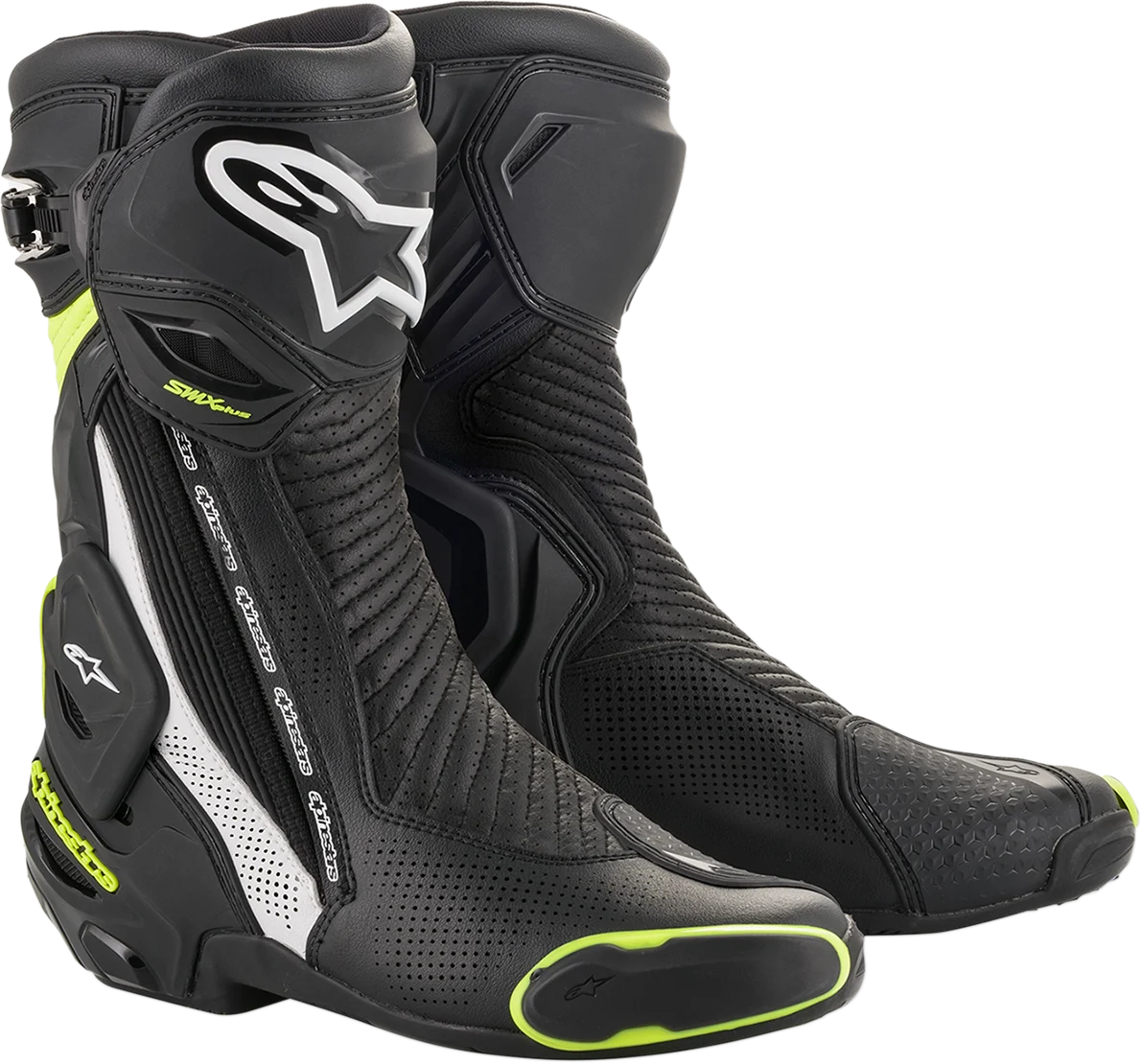 Alpinestars SMX+ Vented Boots - Black / White / Yellow - US 6 / EU 39