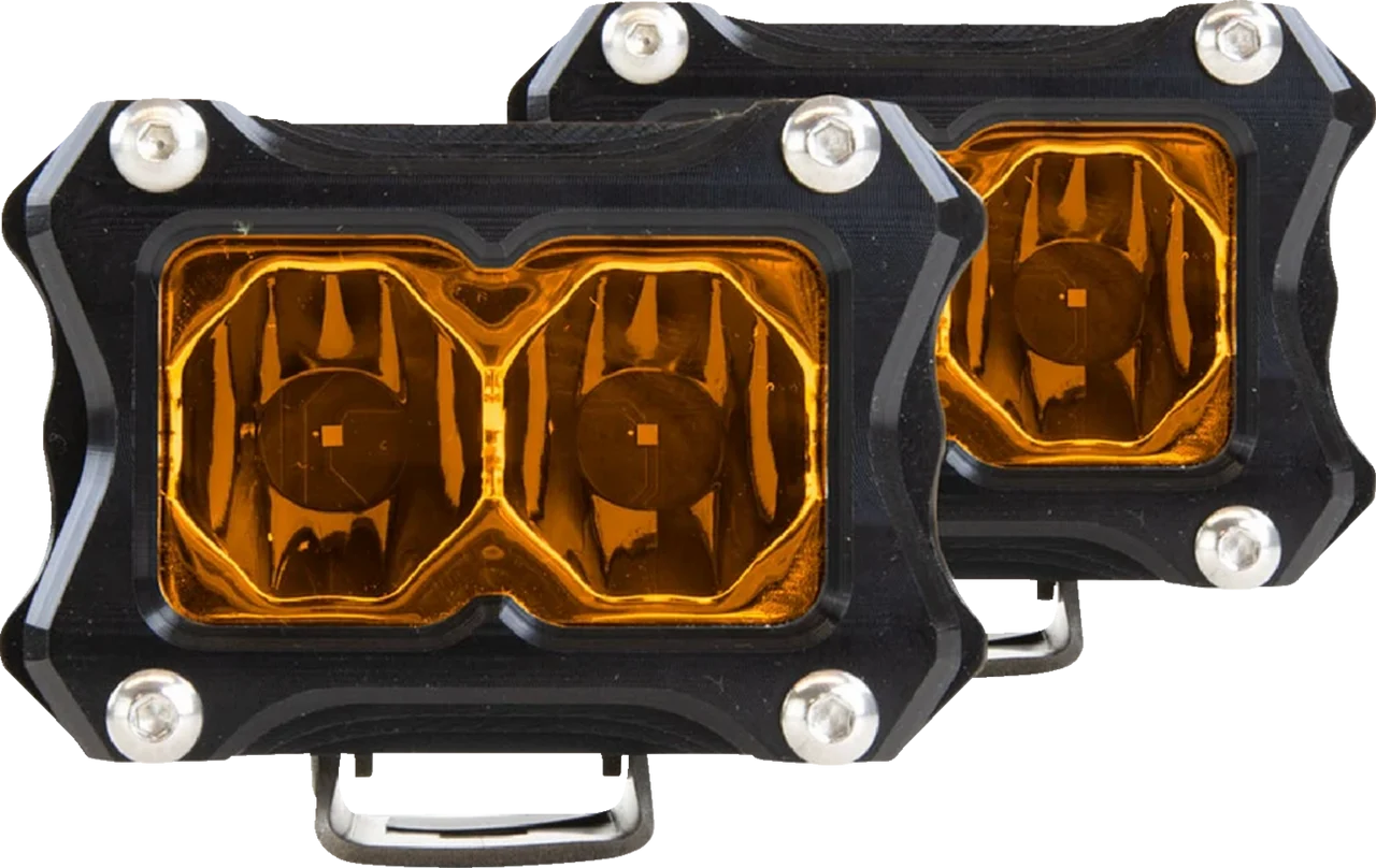 Heretic LED Pod Light Flood Light - 2-inch Pair - Amber