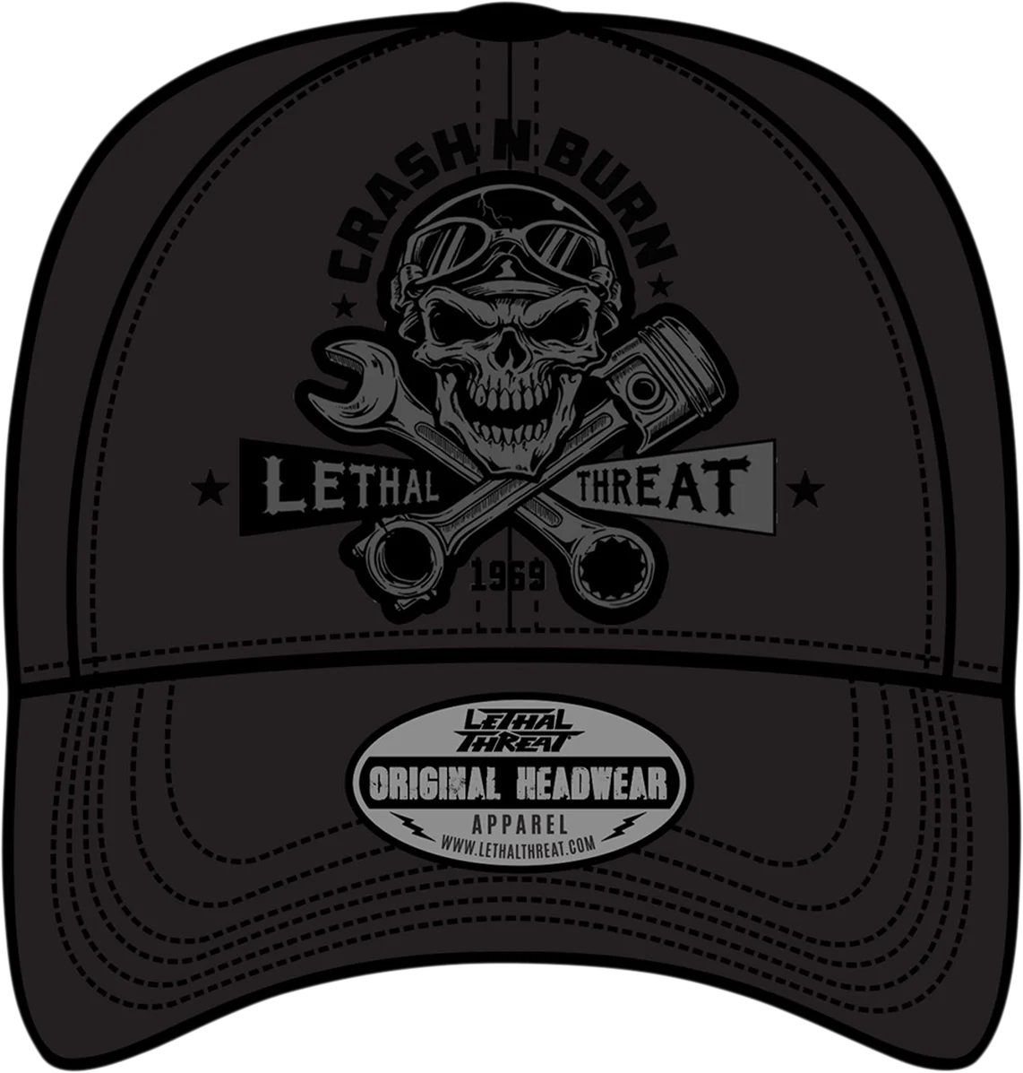 Lethal Threat Crash 'n Burn Baseball Hat - Black - One Size