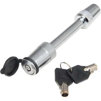 Trimax Machined Hardened Steel Locking Pin - Receiver Lock - With Key - 1/2-inch - Chrome