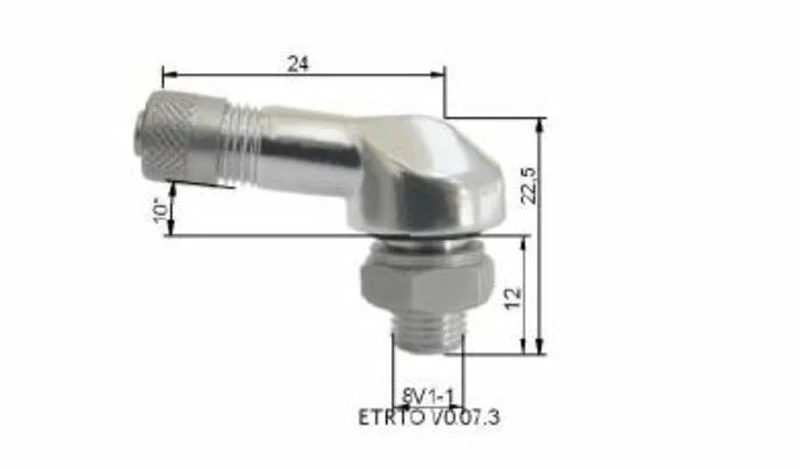 Bihr Ø8,5mm Aluminium Tire Valve - x10
