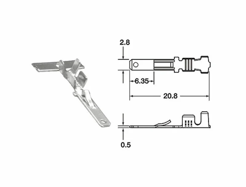 Bihr Male Terminal 110 ML series Ø0,85mm²/1,25mm² - 50pcs