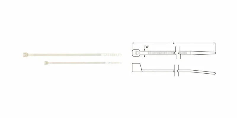 Bihr Nylon Cable Ties 2,5x100mm White 100 pieces