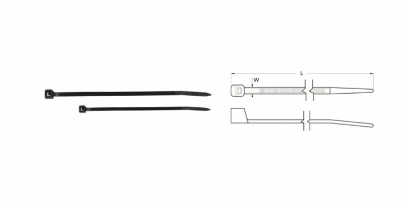 Bihr Nylon Cable Ties 7,6x250mm Black 100 pieces