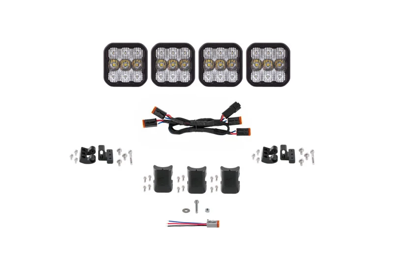 Diode Dynamics SS5 Sport Universal CrossLink 4-Pod Lightbar - White Combo