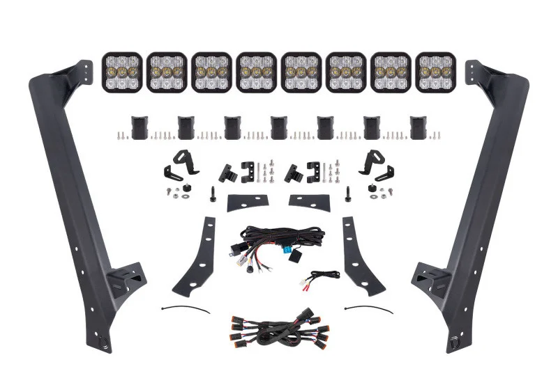 Diode Dynamics Jeep JK SS5 Pro CrossLink Windshield - White Combo Lightbar Kit