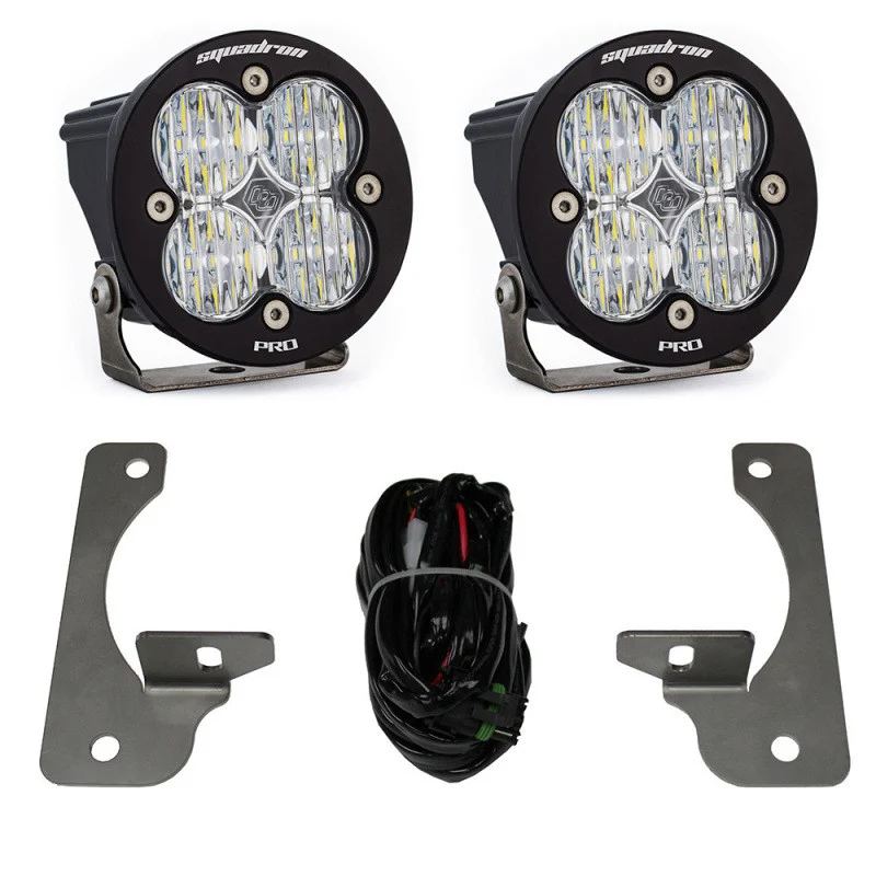 Baja Designs 07-09 Wrangler JK w/Premium Bumper Squadron R Pro Fog Pocket Kit - Clear