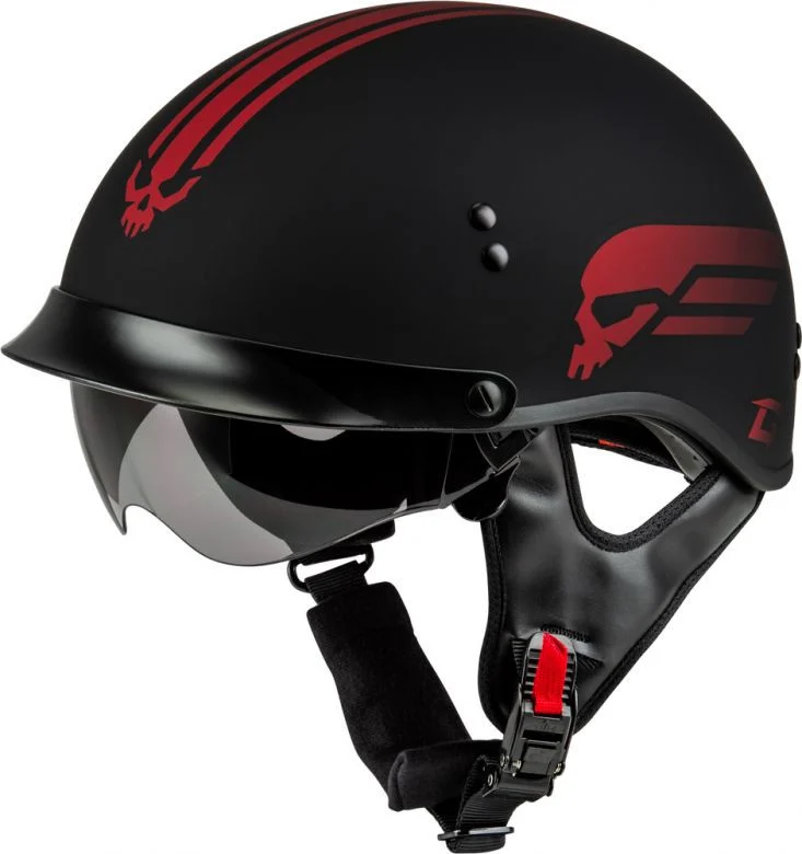 GMax HH65 Retibution Half Helmet with Peak
