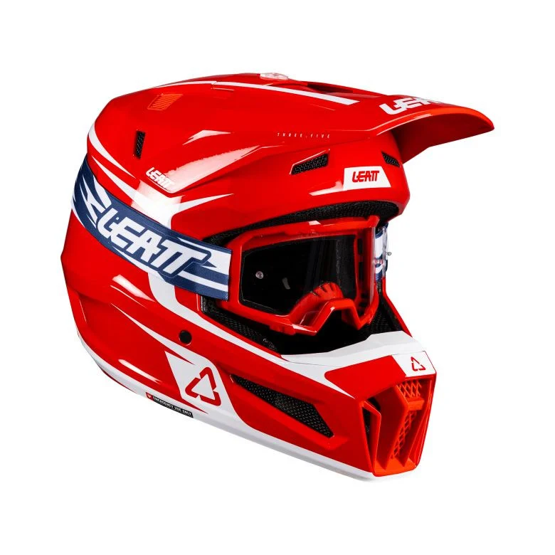 Leatt Moto 3.5 Red V26 Helmet with 3.5 Vizion Goggle Kit