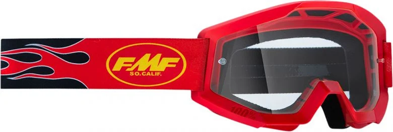 FMF PowerCore Flame Red Goggles by 100 Percent