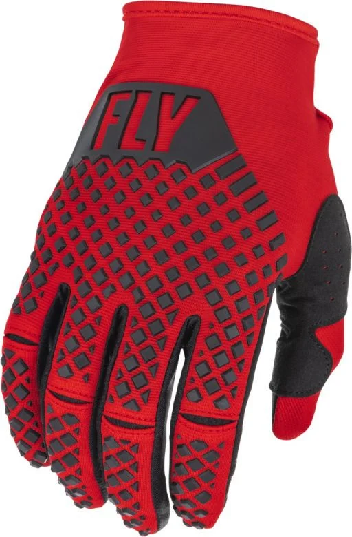 Fly Racing Kinetic Diamond Plate Red/Black Gloves