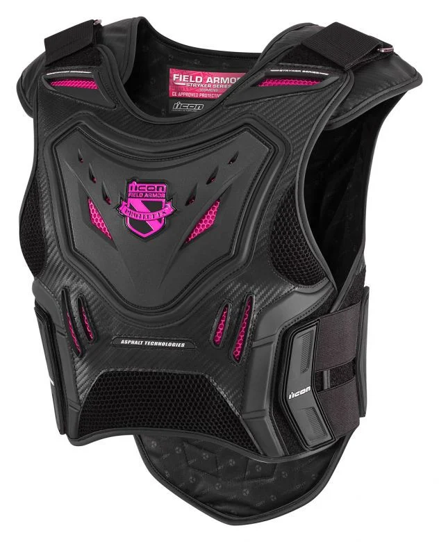 Icon Womens Field Armor Stryker Vest - Black/Pink