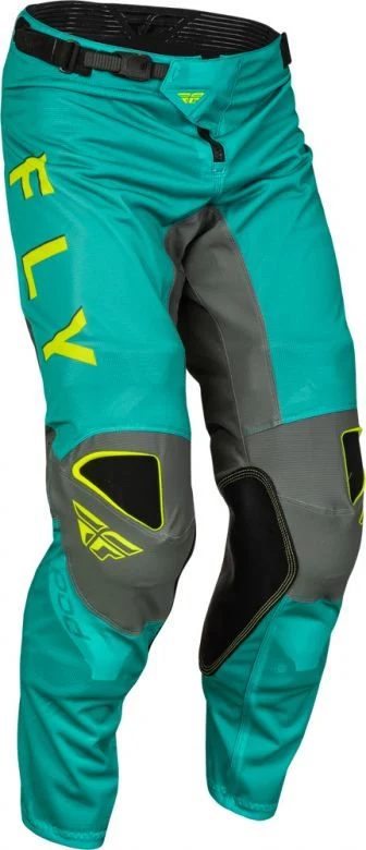 Fly Racing Kinetic Mesh Kore Hi-Viz Teal Grey Pants - No Shipping to CA or NY