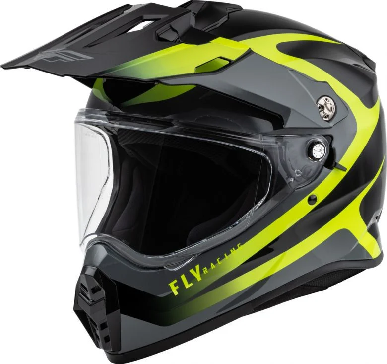 Fly Racing Trekker Pulse Gloss Black/Hi-Vis Helmet