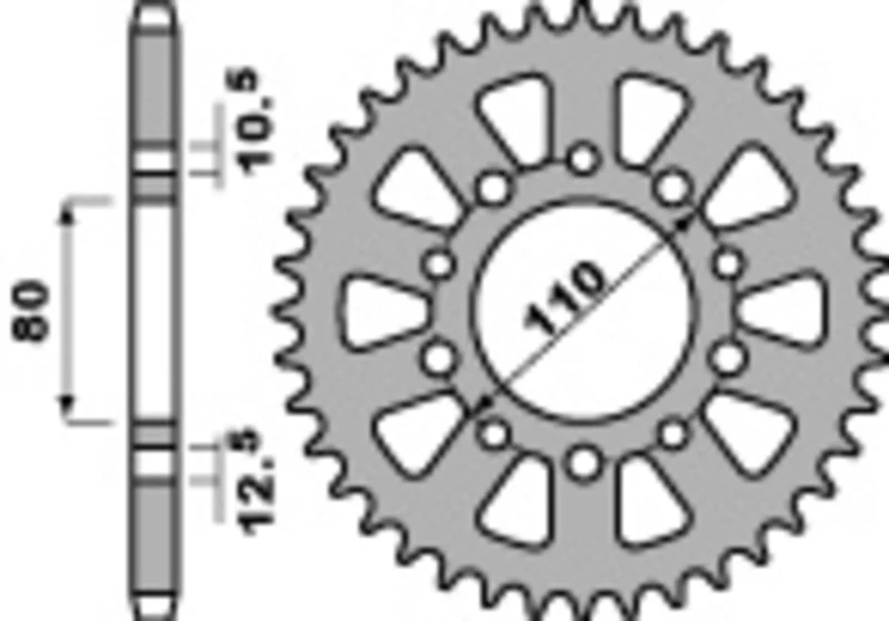 PBR Standard C45 Steel Rear Sprocket 334 - 530