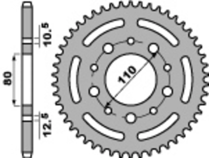 PBR Standard C45 Steel Rear Sprocket 4350 - 525