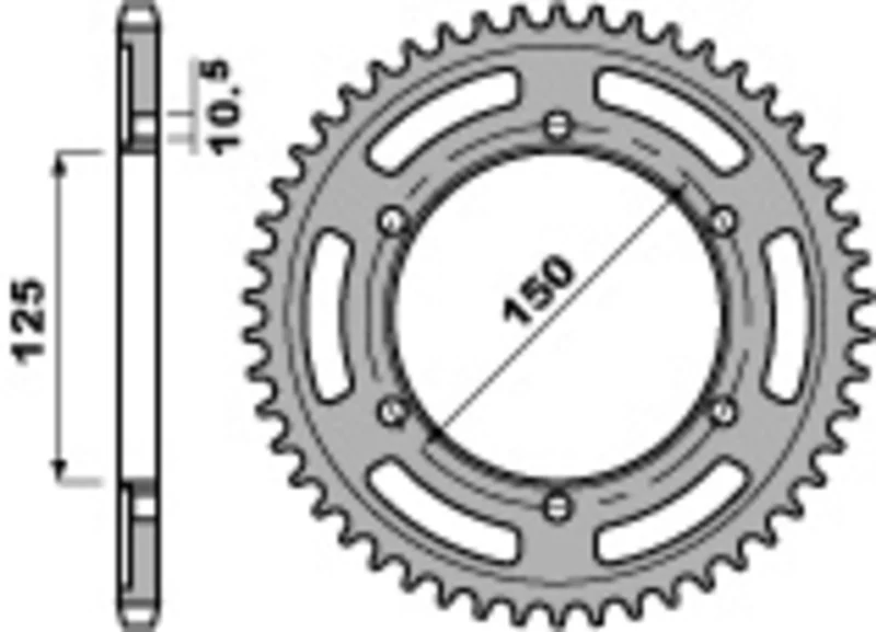 PBR Standard C45 Steel Rear Sprocket 4454 - 525