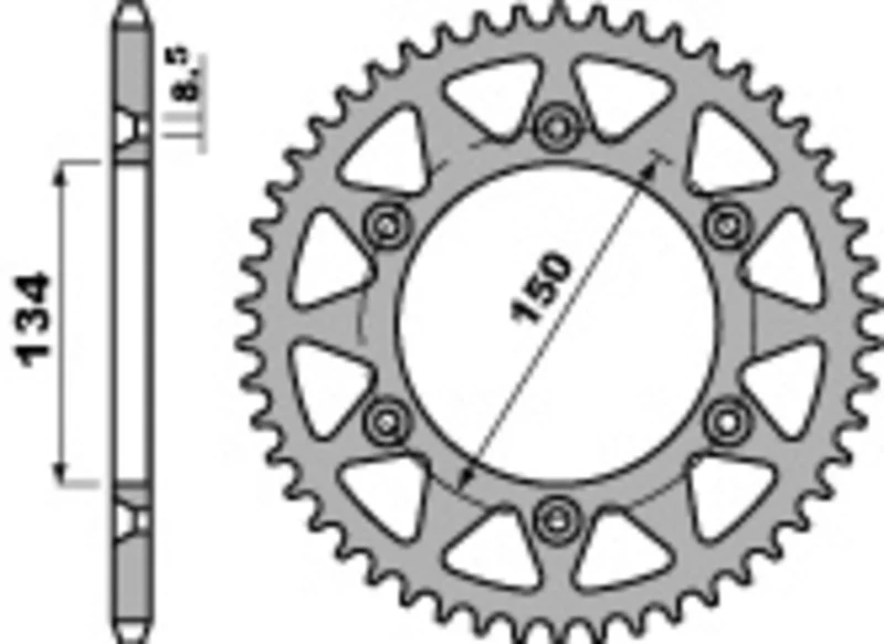 PBR Standard C45 Steel Rear Sprocket 489 - 520
