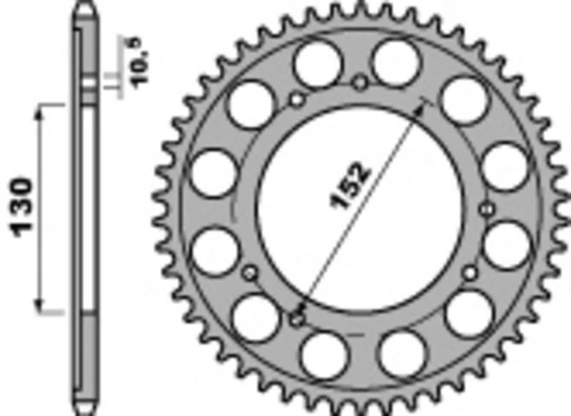 PBR Standard C45 Steel Rear Sprocket 713 - 530