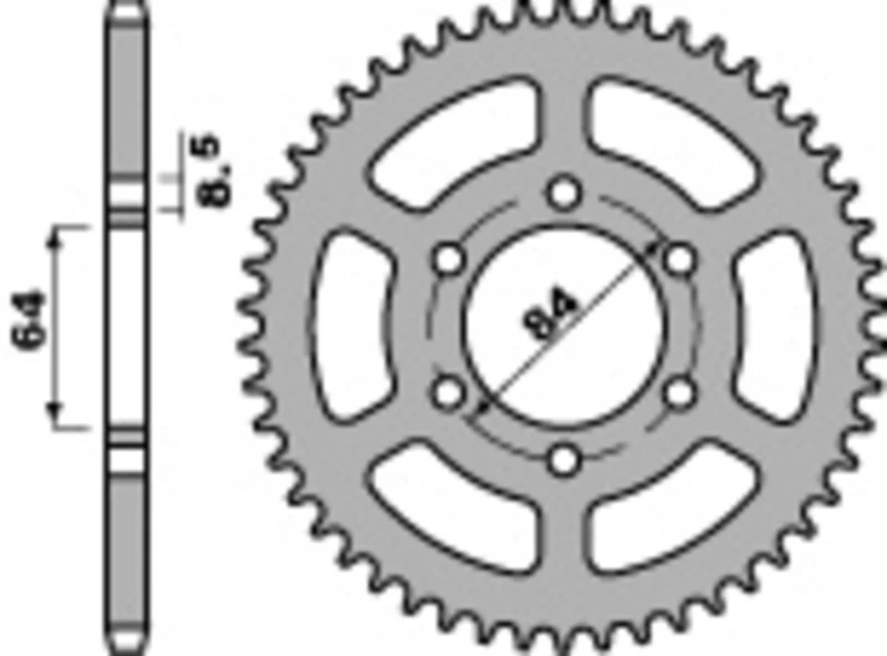 PBR Standard C45 Steel Rear Sprocket 809 - 428