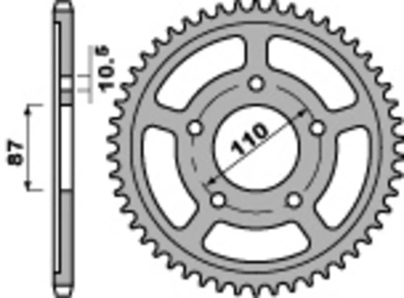PBR Standard C45 Steel Rear Sprocket 828 - 525