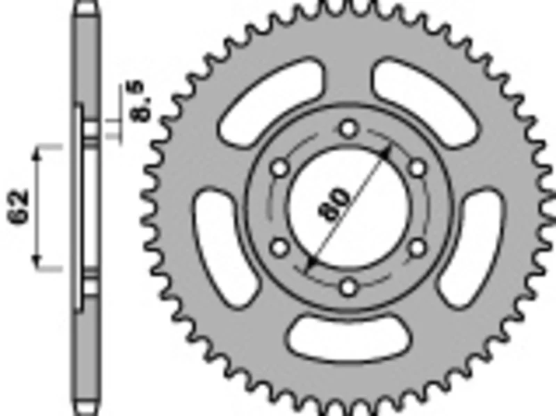 PBR Standard C45 Steel Rear Sprocket 842 - 428