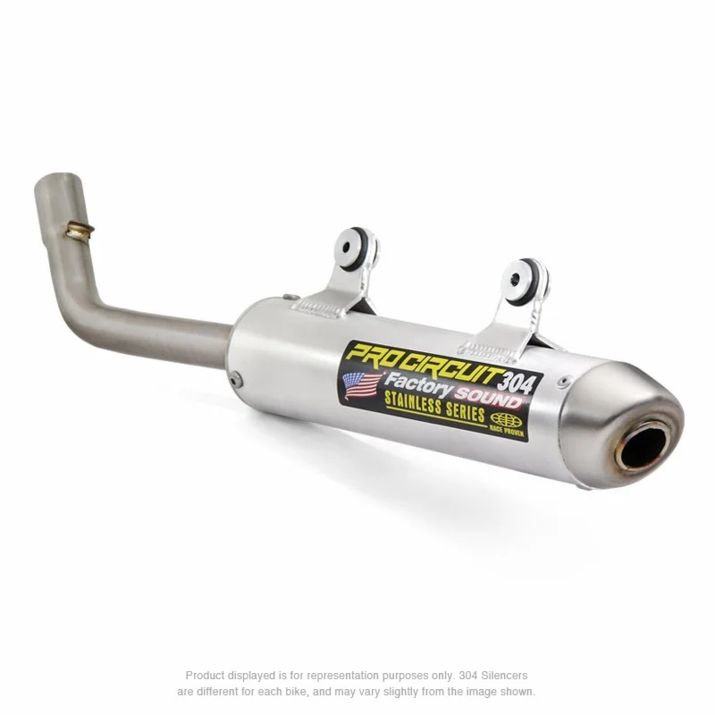 PRO CIRCUIT 304 Muffler Brushed Aluminum/Stainless Steel End Cap KTM/Husqvarna