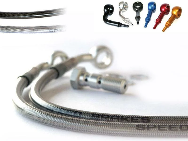 TECNIUM SPEEDBRAKES Aviation Brake Hose Carbon/Red Banjo